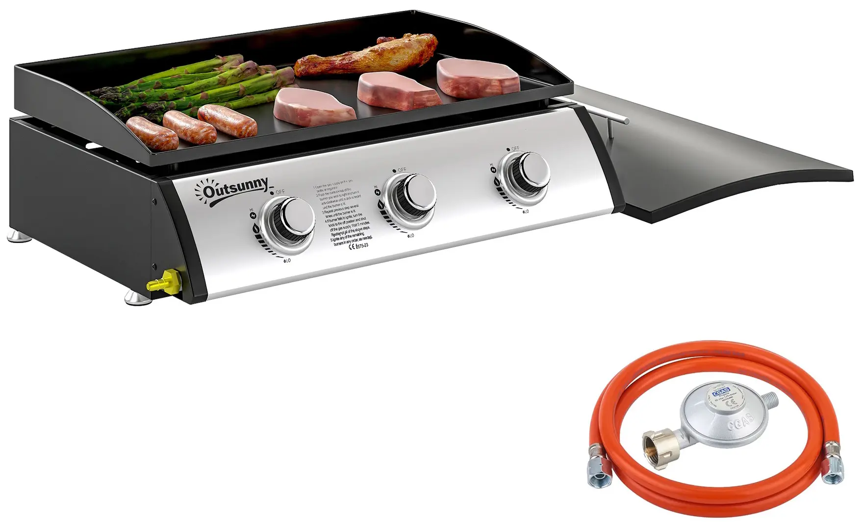 Gratar pe gaz portabil Outsunny 846-128V50BK (Black)