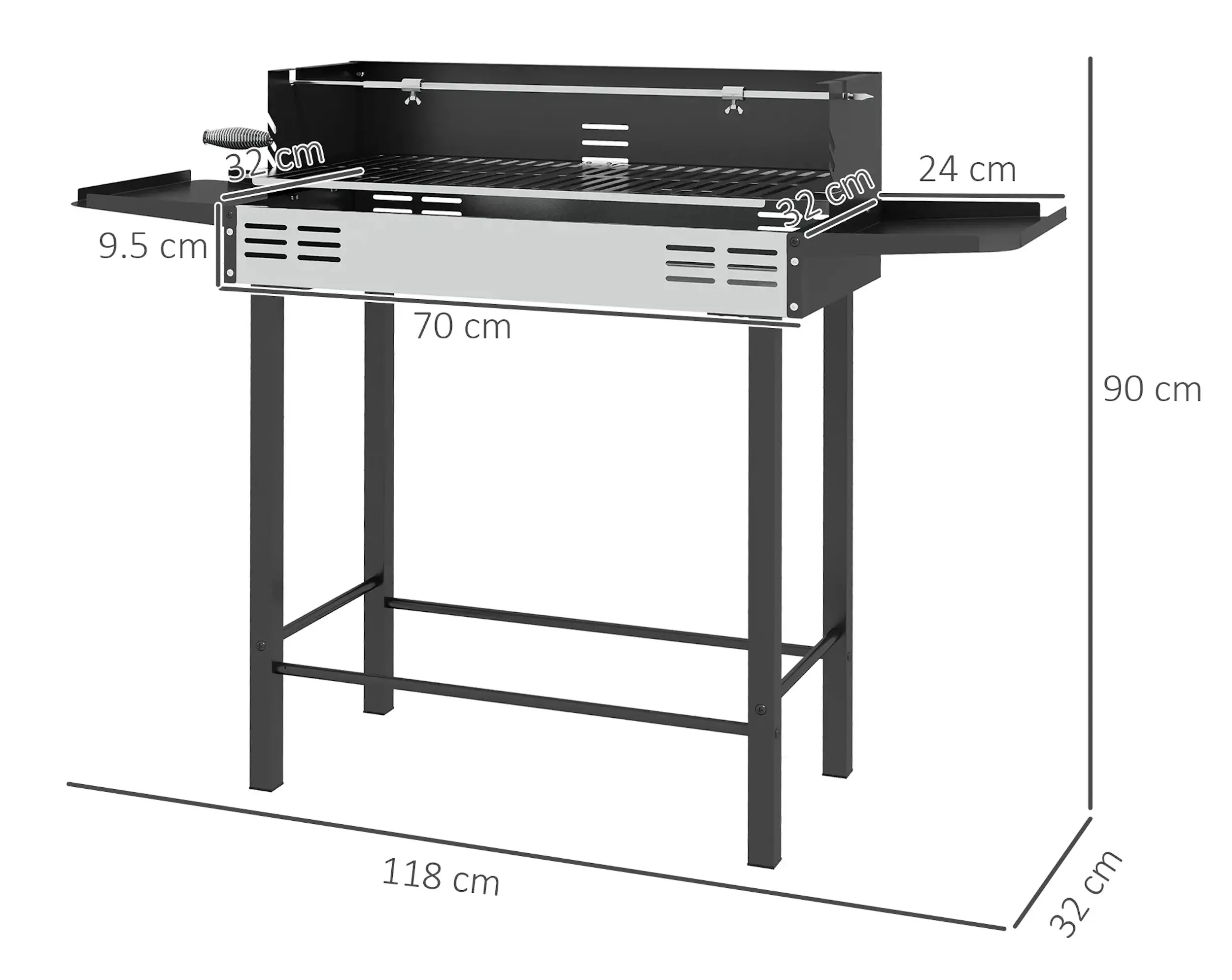 Гриль Outsunny 075V00BK (Black/Silver) - 5