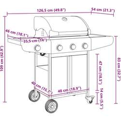 Gratar pe gaz VidaXL 367590 (Inox) Thumb