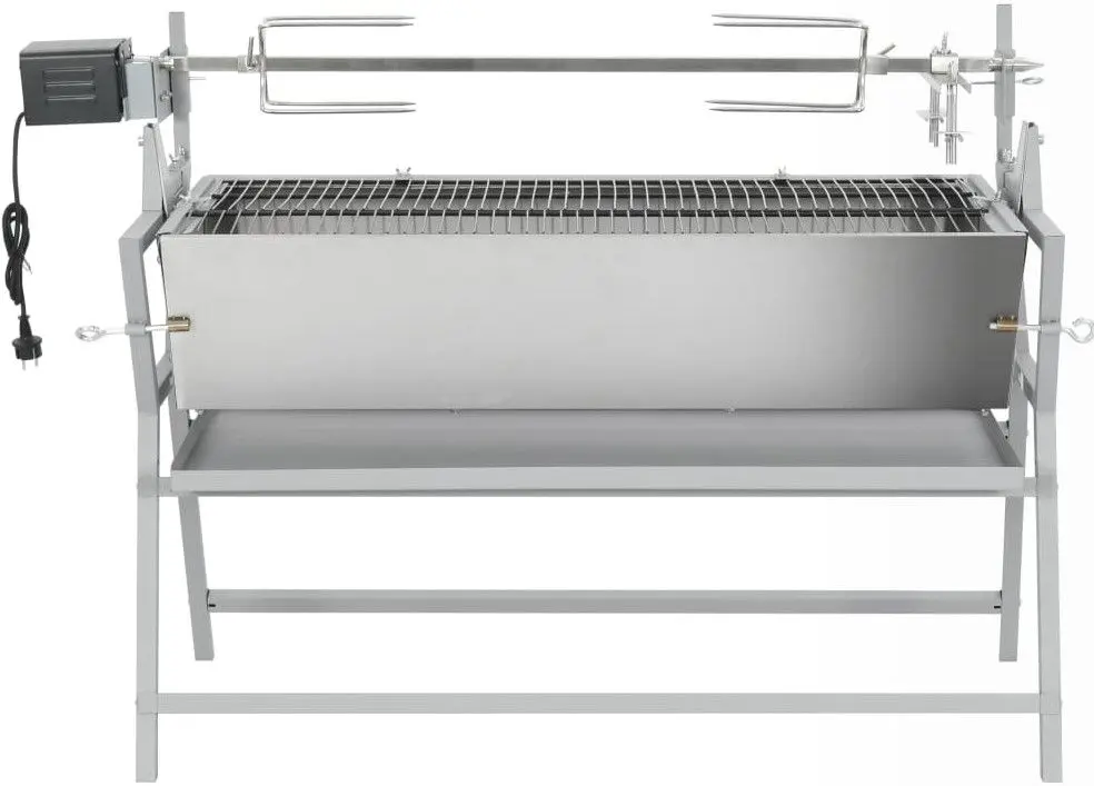 Gratar cu rotisor electric VidaXL 41349 (Inox)