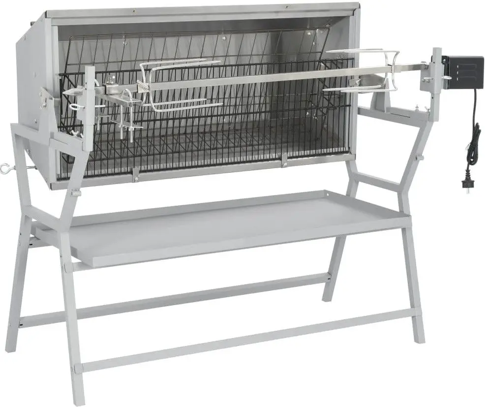 Gratar cu rotisor electric VidaXL 41349 (Inox)