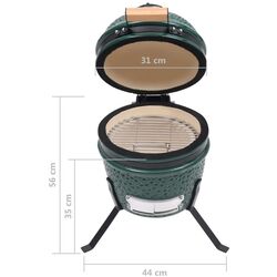 Gratar cu afumatoare 2in1 VidaXL 316094 (Green) Thumb