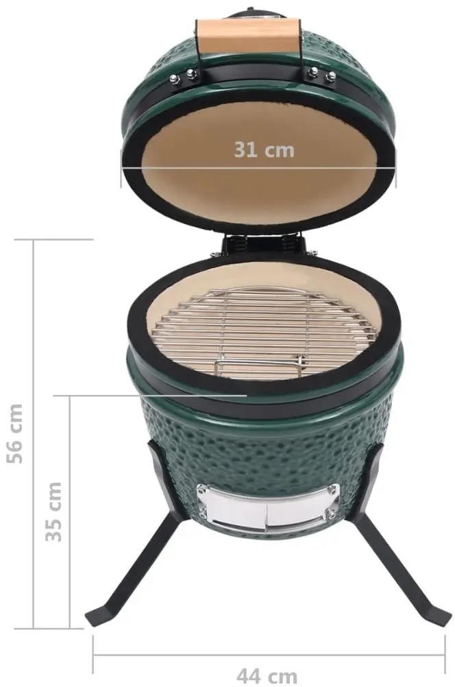 Gratar cu afumatoare 2in1 VidaXL 316094 (Green) - 9