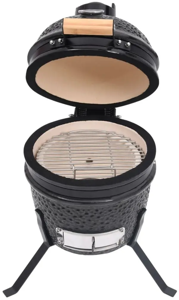 Gratar cu afumatoare VidaXL 316093 (Black)