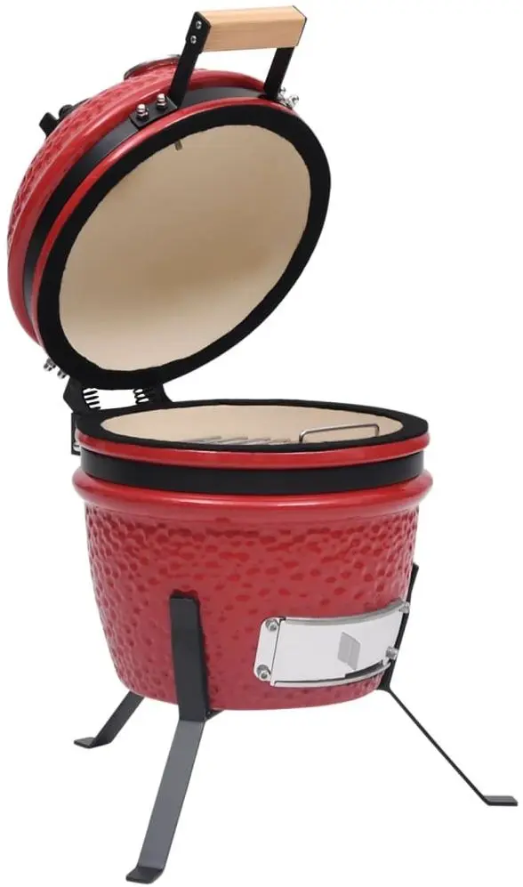 Gratar cu afumatoare VidaXL 316095 (Red) - 5