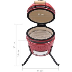 Gratar cu afumatoare VidaXL 316095 (Red) Thumb