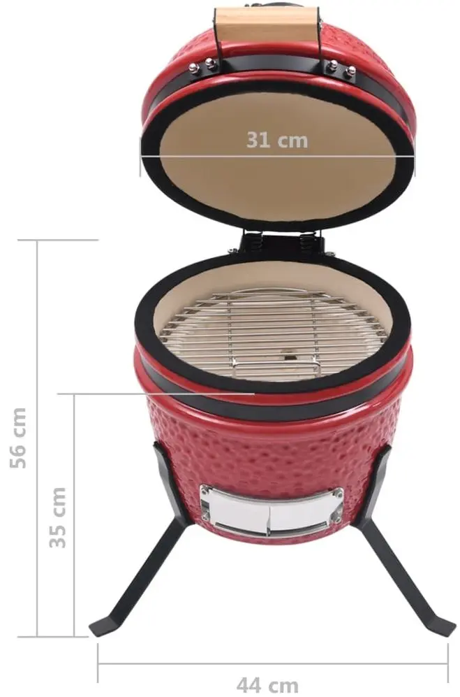 Gratar cu afumatoare VidaXL 316095 (Red) - 10