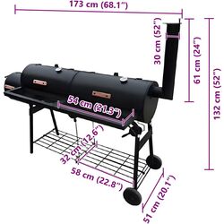 Гриль-коптильня VidaXL Nevada XL 40254 (Black) Thumb