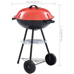 Gratar VidaXL 46611 (Black/Red) Thumb