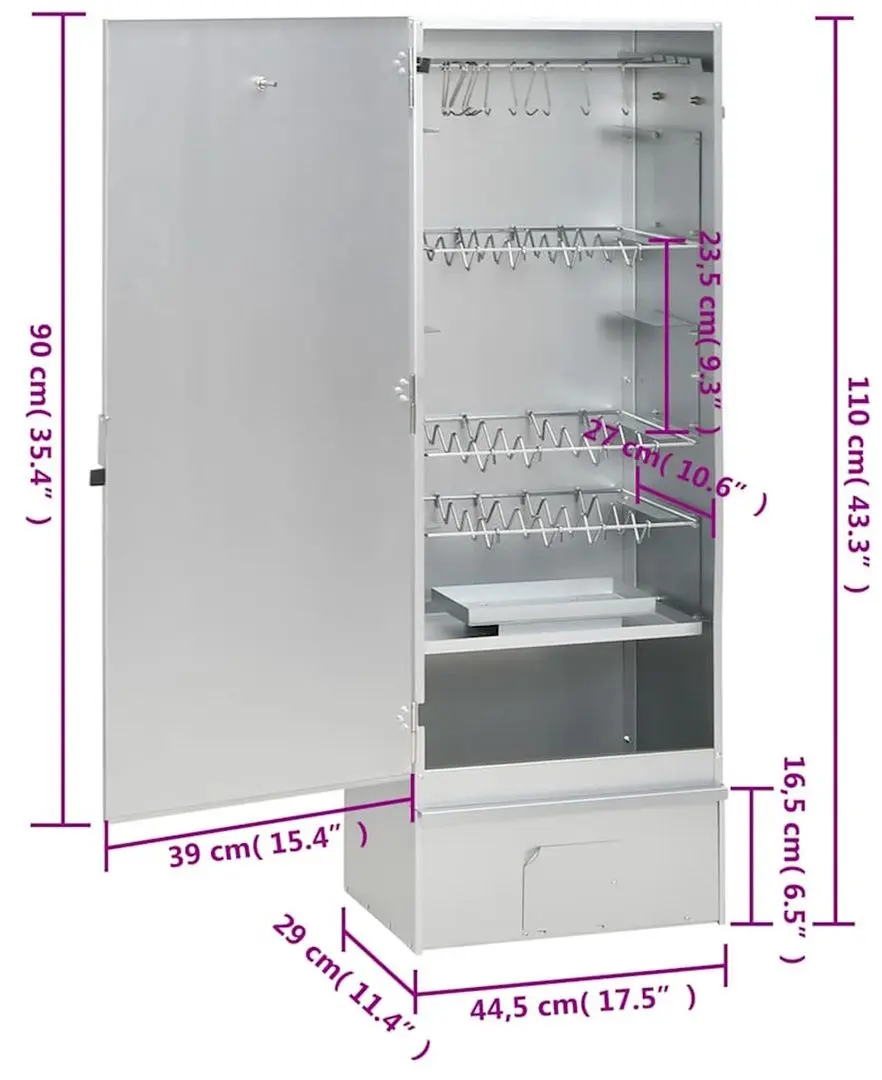 Afumatoare VidaXL 3200752 (Inox) - 14