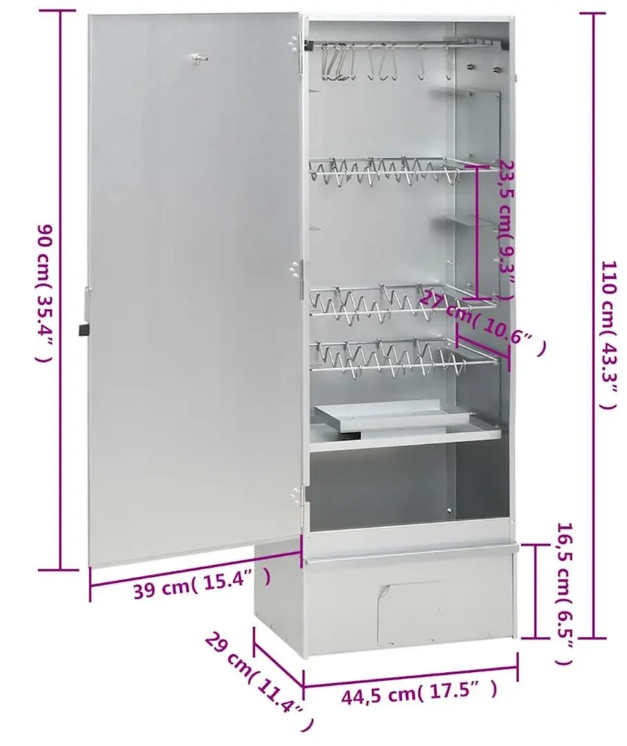 Afumatoare VidaXL 3200760 (Inox) - 12