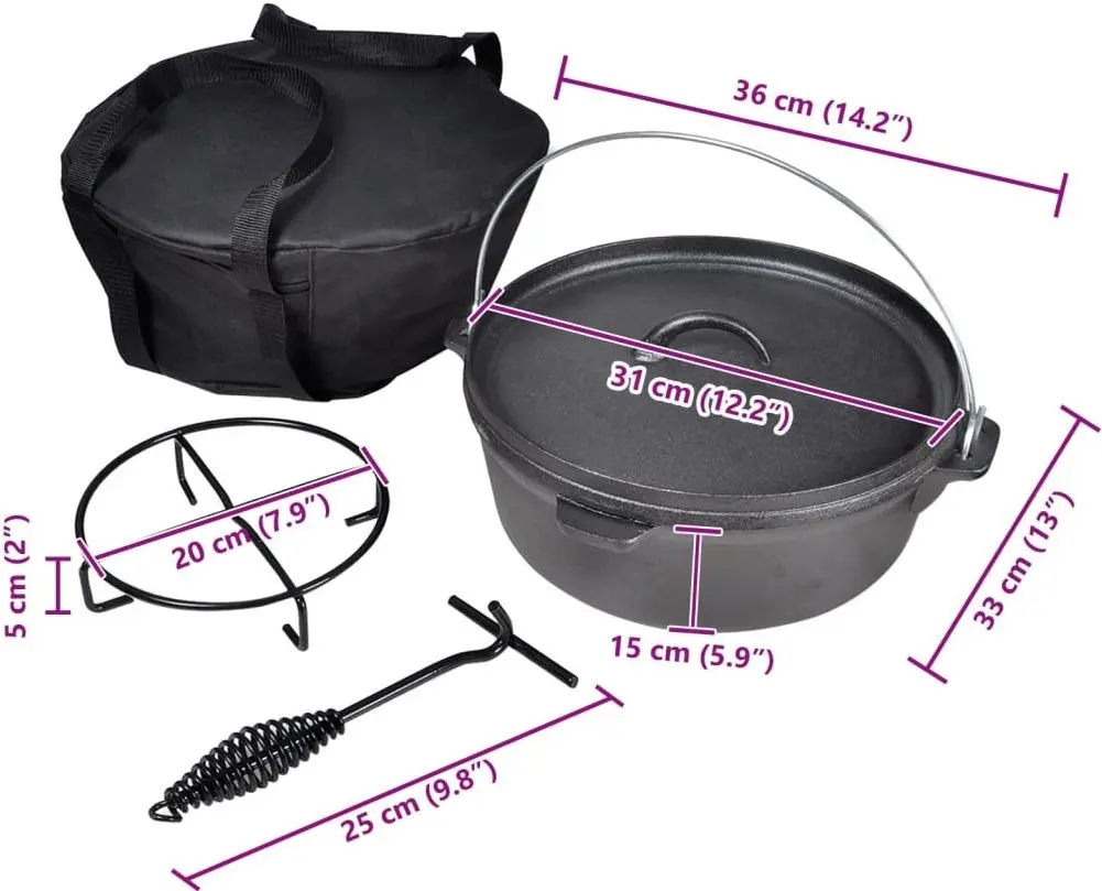 Котелок VidaXL 41563 (Black) - 6