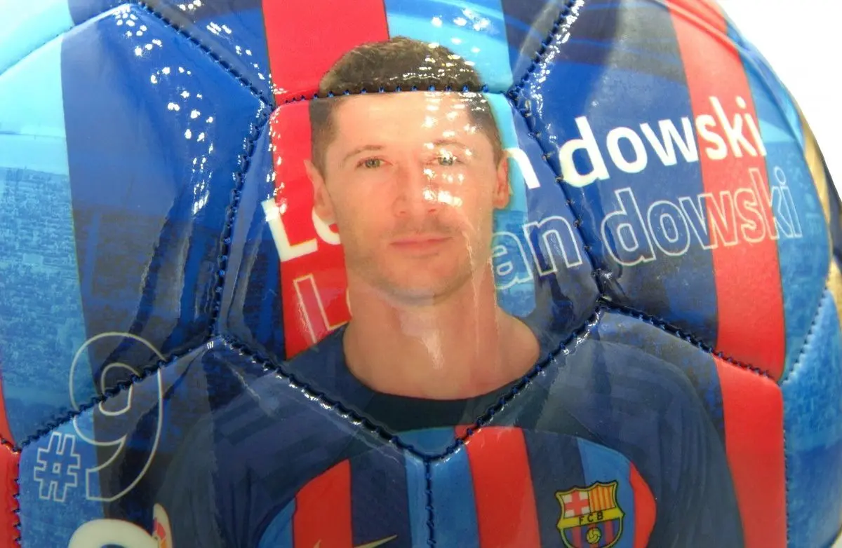 Minge de fotbal Enero FC Barcelona Robert Lewandowski R.5 (Blue/Red)