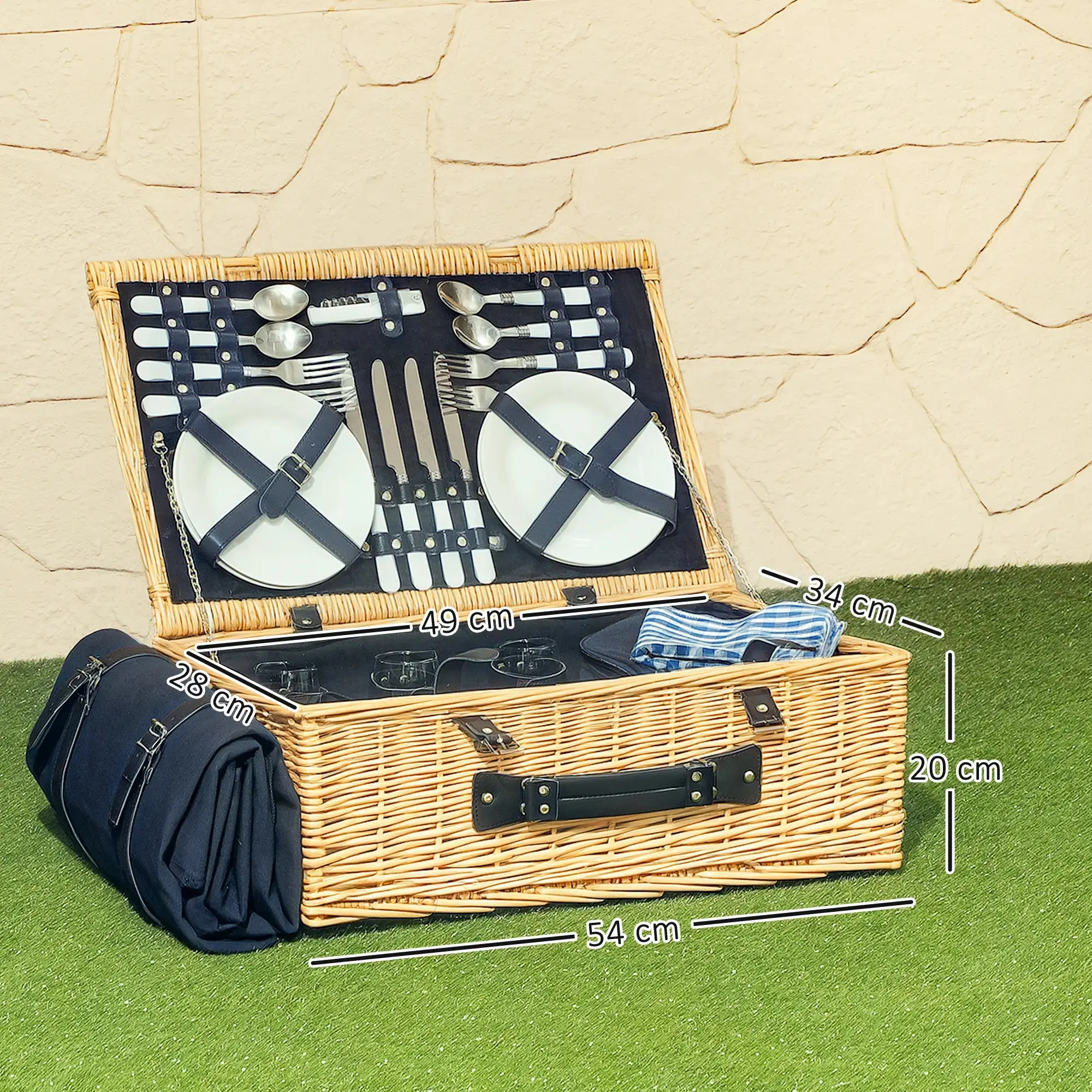 Cos de picnic Outsunny A20-487V00ND (Natural) - 4