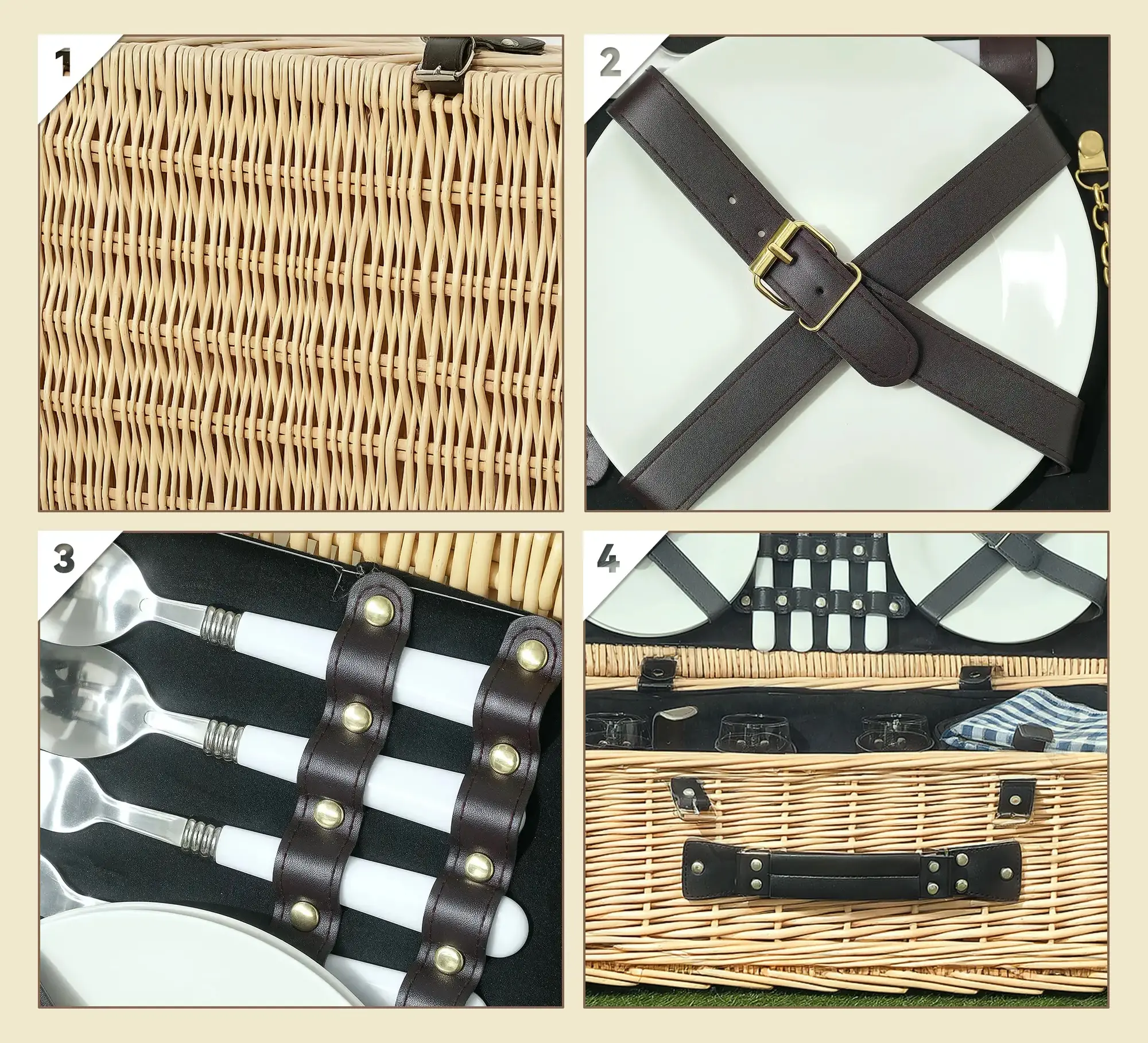 Cos de picnic Outsunny A20-487V00ND (Natural) - 5