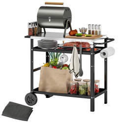Carucior portabil pentru gratar Outsunny 846-155V00BK (Black) Thumb