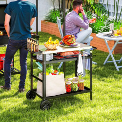 Carucior portabil pentru gratar Outsunny 846-155V00BK (Black) Thumb