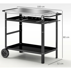 Carucior portabil pentru gratar Outsunny 846-155V00BK (Black) Thumb