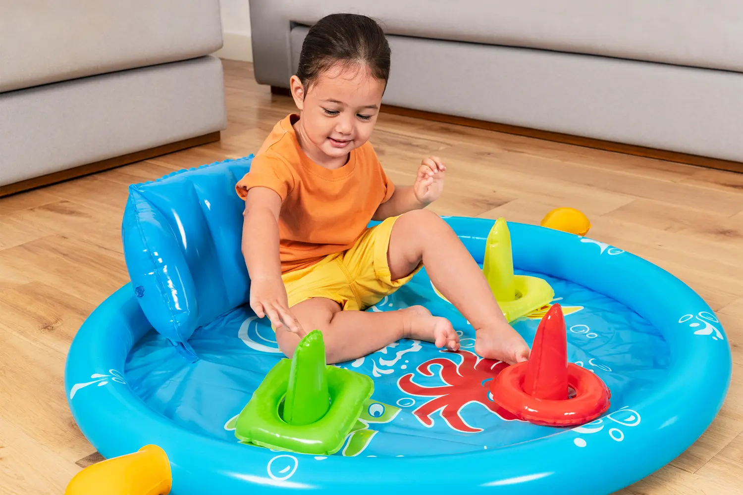 Детский надувной бассейн Bestway 52568BW (BlueYellow)