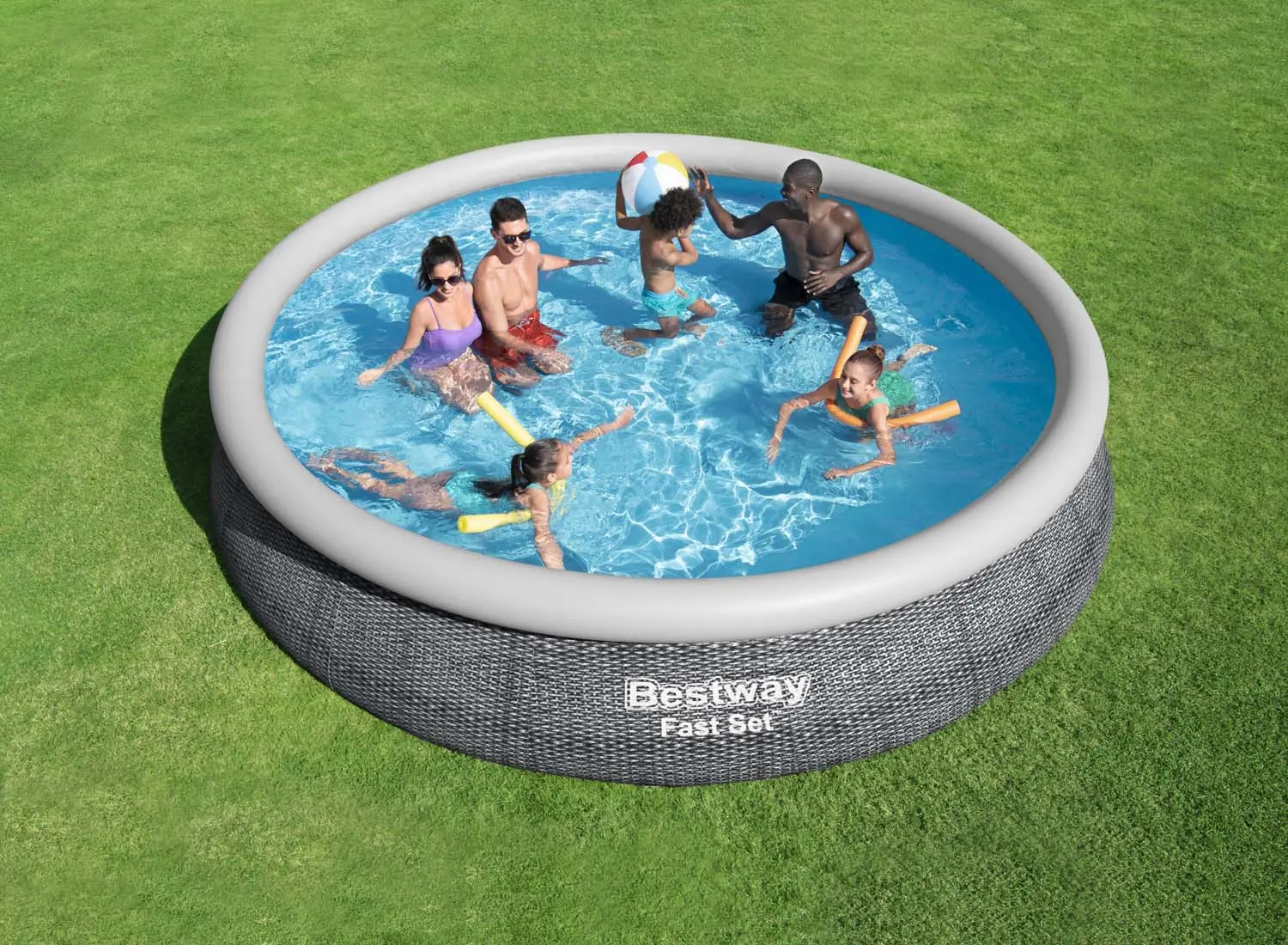 Надувной бассейн Bestway Fast Set 57313 (Grey)