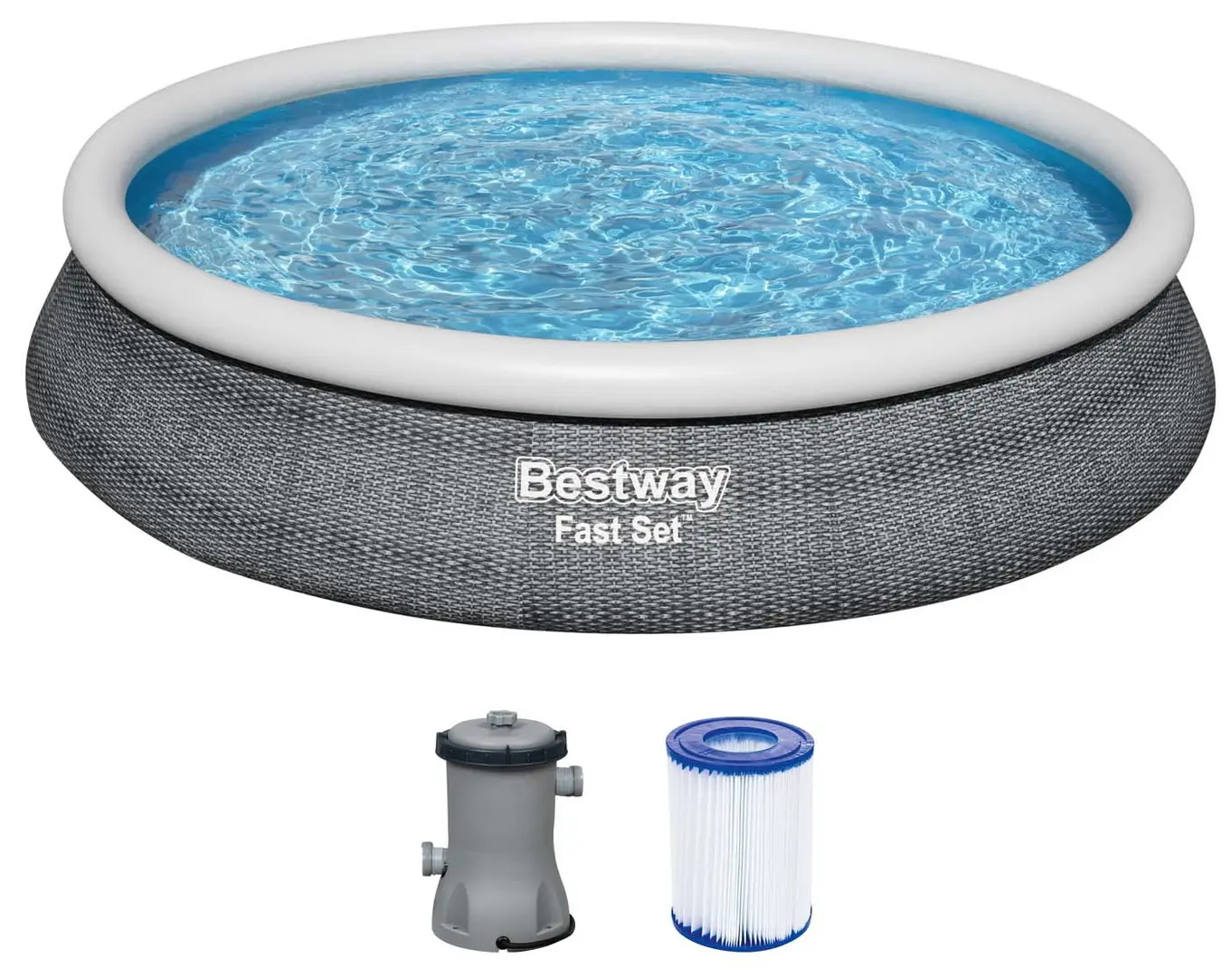 Надувной бассейн Bestway Fast Set 57313 (Grey)