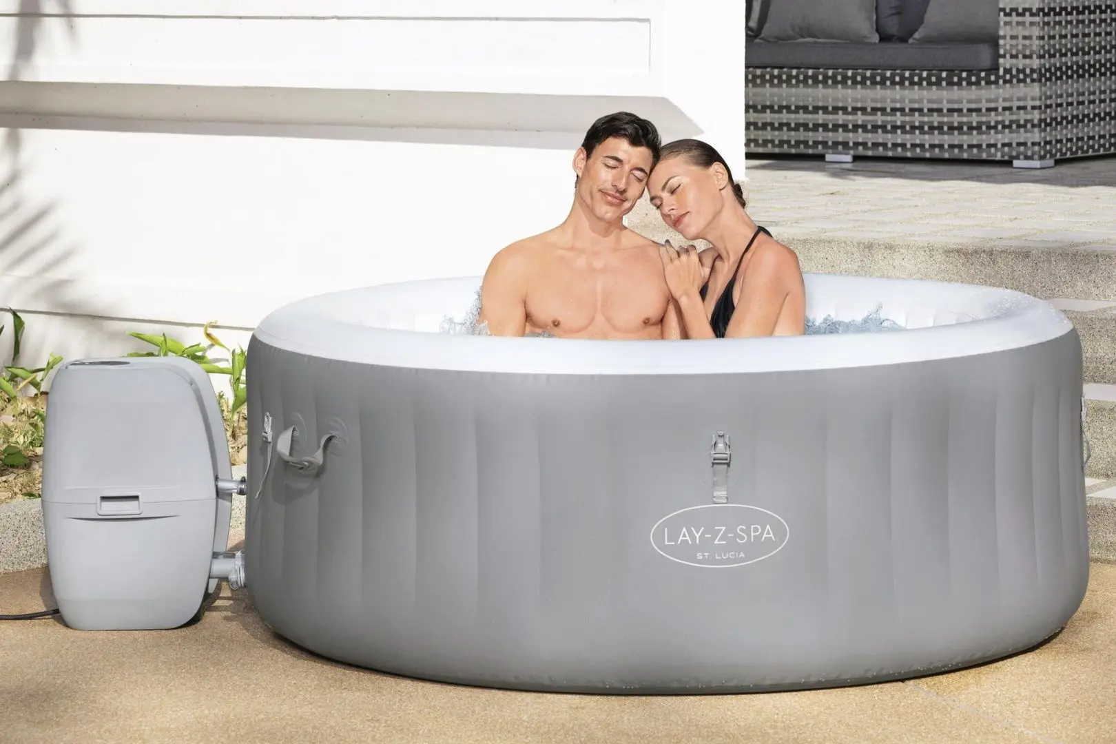 Jacuzzi Bestway Lay-Z-Spa St.Lucia AirJet 60037BW (Grey)