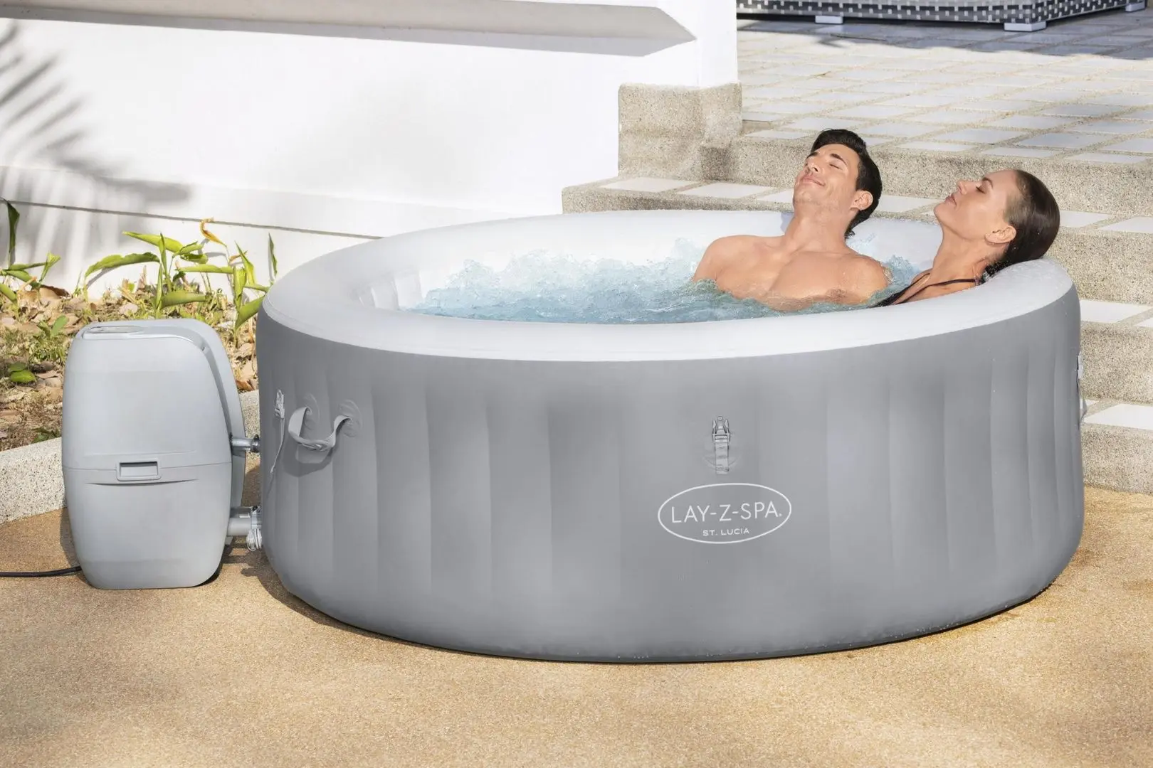 Jacuzzi Bestway Lay-Z-Spa St.Lucia AirJet 60037BW (Grey)