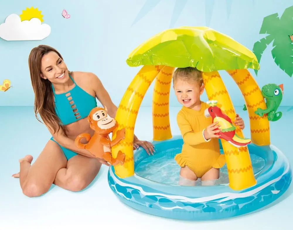Piscina gonflabila pentru copii Intex Tropical Island 58417 (Blue/Yellow)