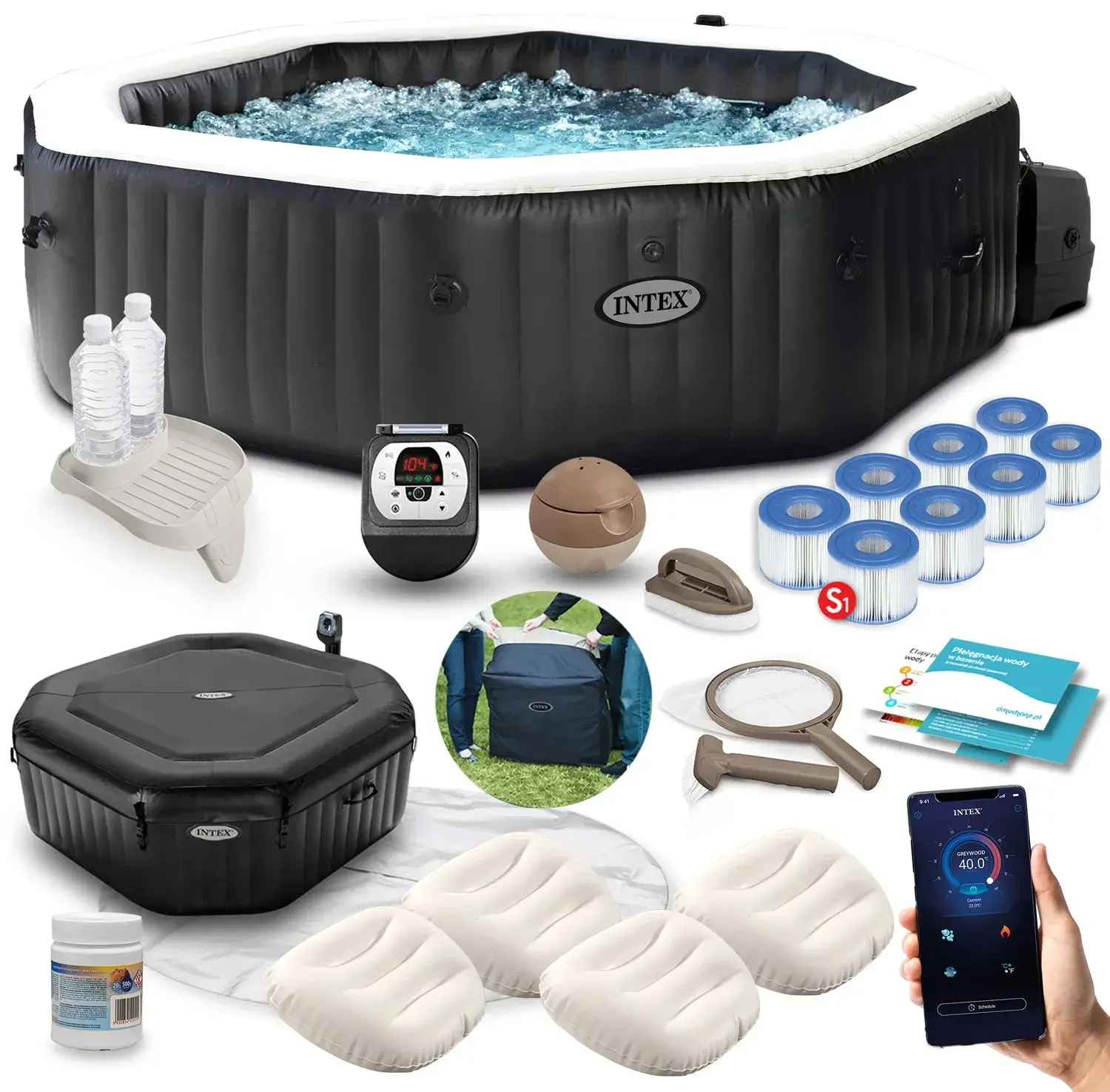 Jacuzzi SPA gonflabil Intex 28462-Z (Black/White) - 2