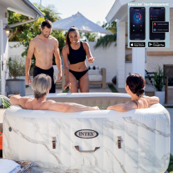 Jacuzzi SPA gonflabil Intex Calacatta Dual Zone Deluxe 28464 (White/Brown) Thumb