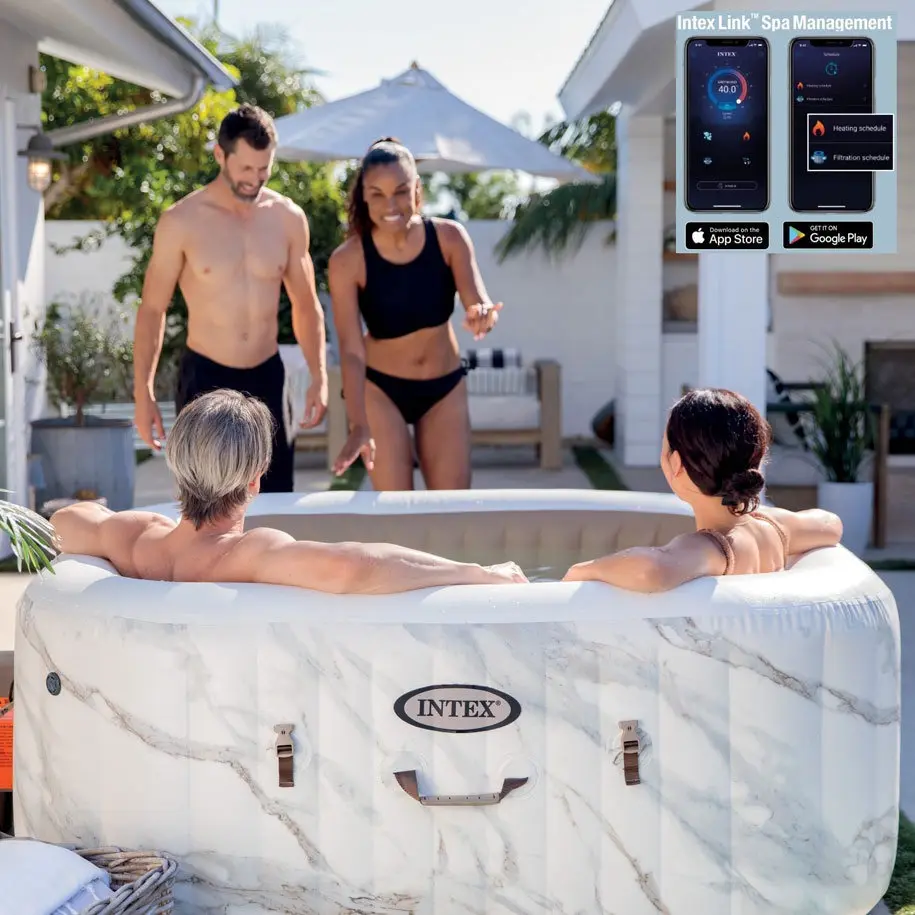 Jacuzzi SPA gonflabil Intex Calacatta Dual Zone Deluxe 28464 (White/Brown) - 4