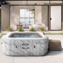 Jacuzzi SPA gonflabil Intex Calacatta Dual Zone Deluxe 28464 (White/Brown) Thumb