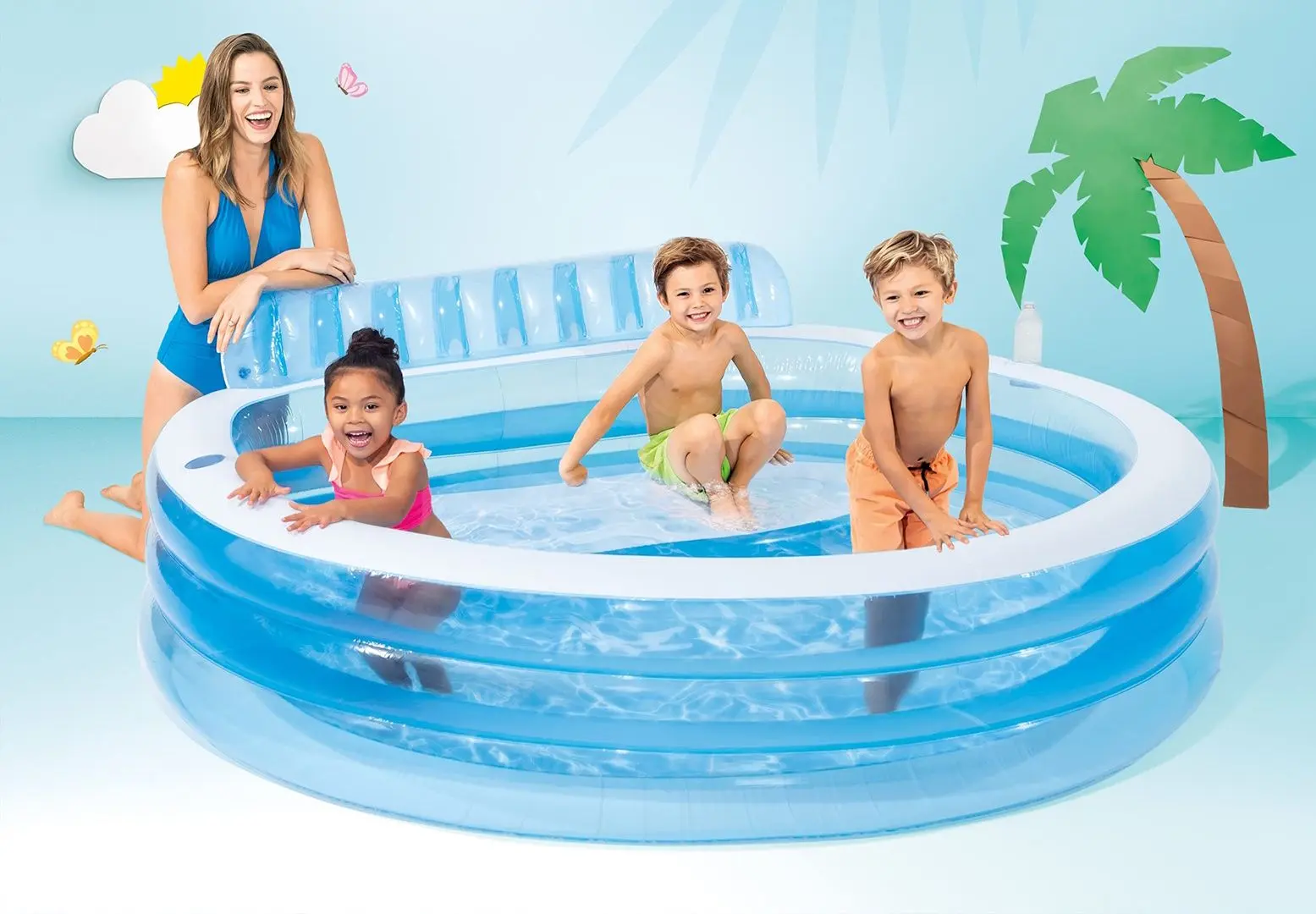 Piscina gonflabila Intex Family Lounge 57190 (Blue/White)