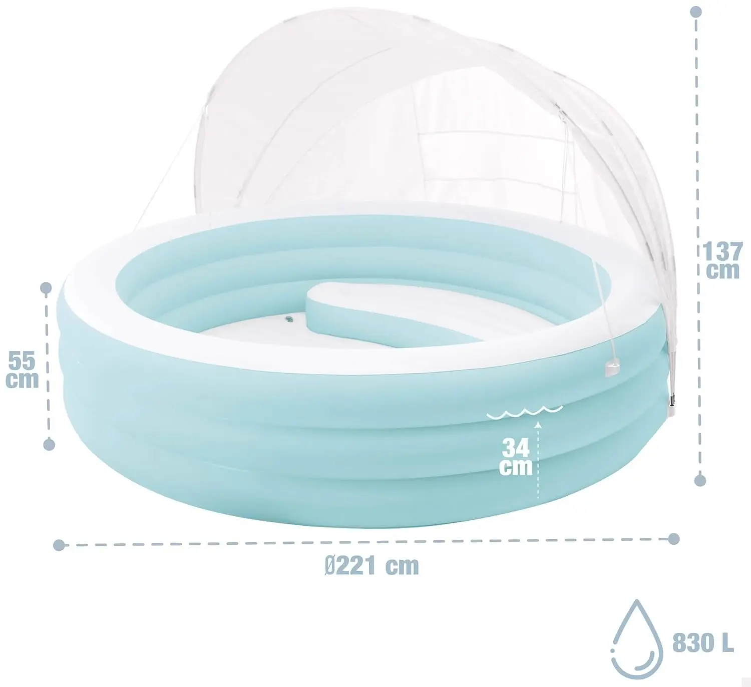 Piscină gonflabilă Intex Swim Center Canopy Lounge 57195 (Blue/White) - 2