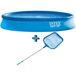 Piscina gonflabila cu plasa de curatare Intex Easy Set 28158 + 29054 + 29050 (Blue)