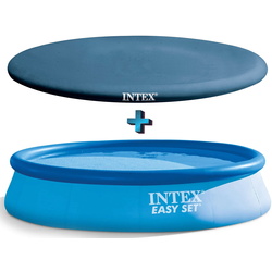 Piscina gonflabila cu acoperire Intex Easy Set 28130 + 28022 (Blue)
