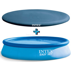 Piscina gonflabila cu acoperire Intex Easy Set 28143 + 28026 (Blue)