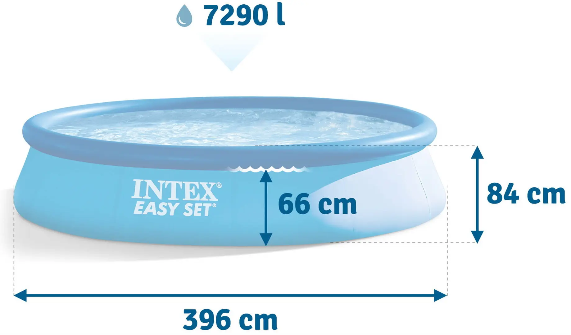Надувной бассейн с тентом Intex Easy Set 28143 + 28026 (Blue)