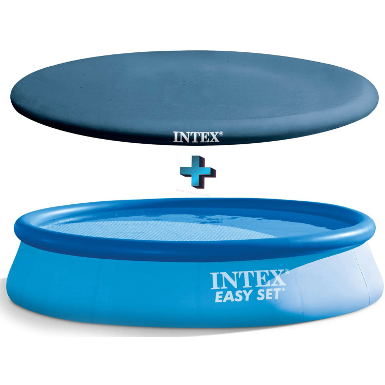 Надувной бассейн с тентом Intex Easy Set 28143 + 28026 (Blue)
