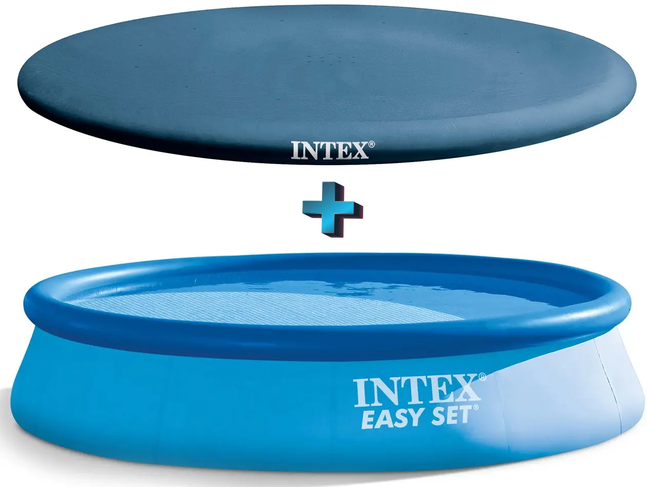 Надувной бассейн с тентом Intex Easy Set 28143 + 28026 (Blue)
