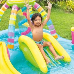 Piscina-centru de joaca gonflabil Intex Rainbow Slide 56137 (Blue) Thumb