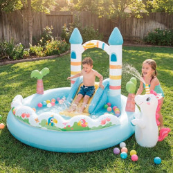 Piscina-centru de joaca gonflabil Intex Unicorn Castle 56148 (Multicolour) Thumb