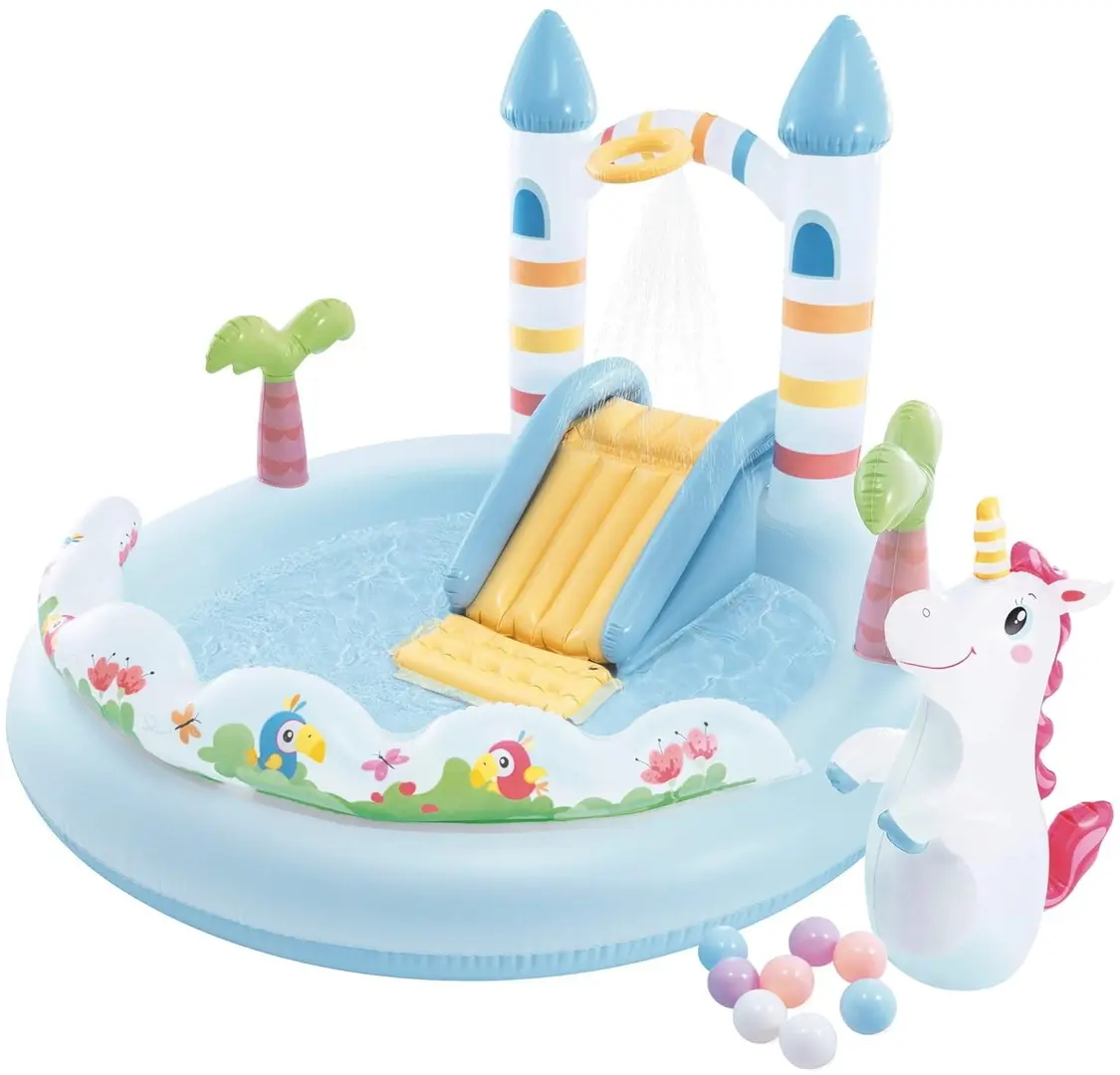 Piscina-centru de joaca gonflabil Intex Unicorn Castle 56148 (Multicolour)