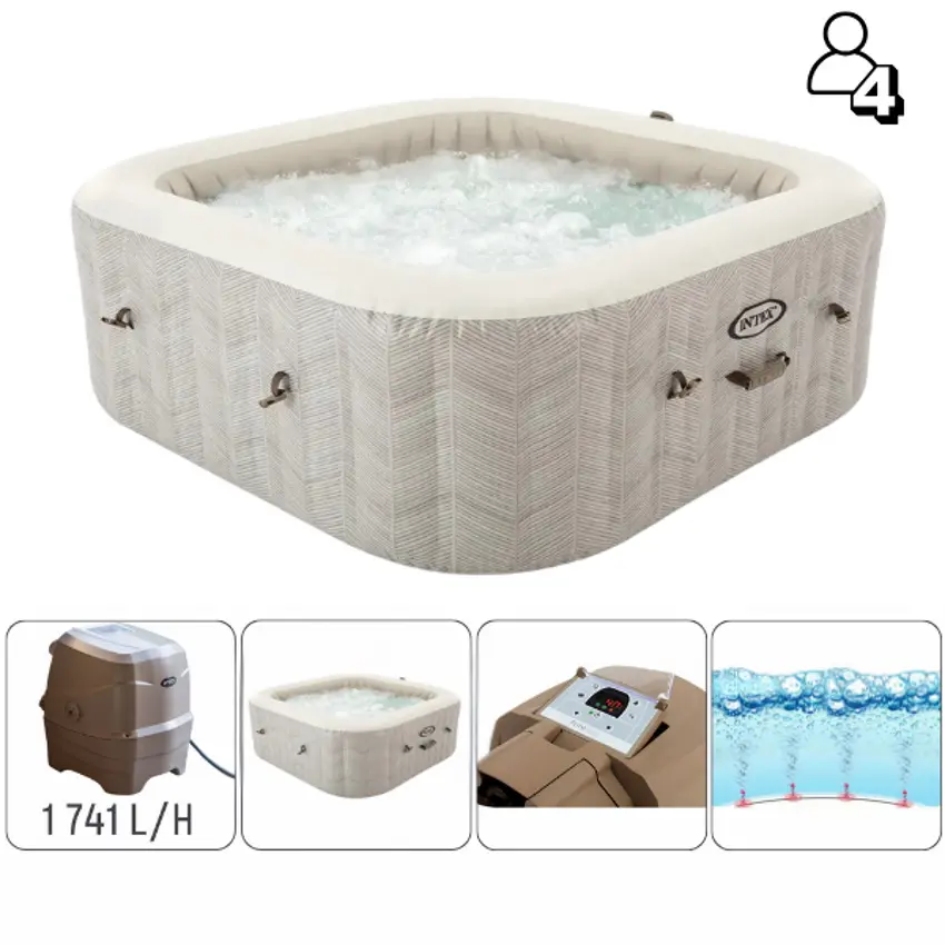 Jacuzzi SPA Intex Chevron Deluxe Square Bubble 28446 (Beige)