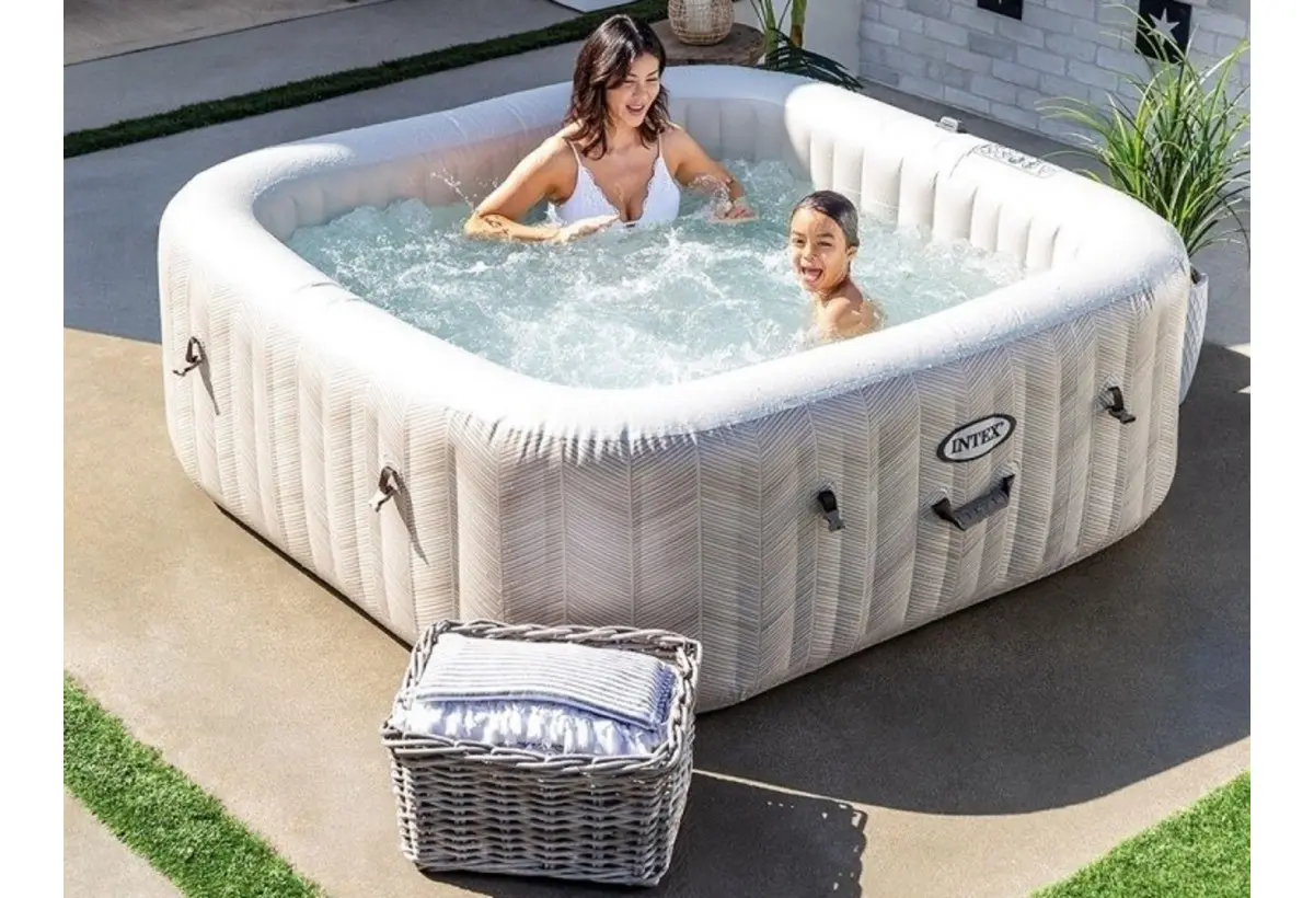 Jacuzzi SPA Intex Chevron Deluxe Square Bubble 28446 (Beige)