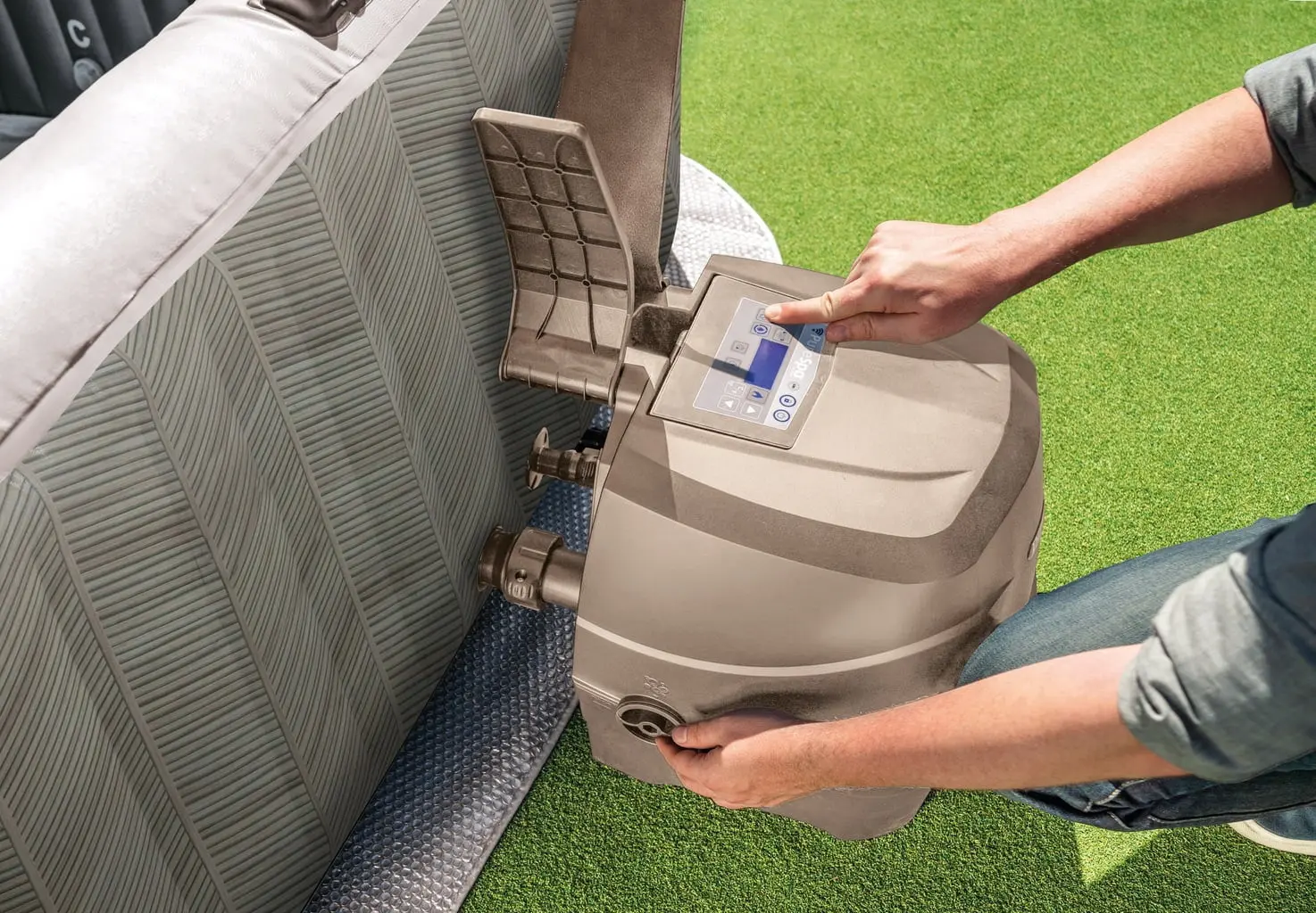 Jacuzzi SPA Intex Chevron Deluxe Square Bubble 28472 (Beige)