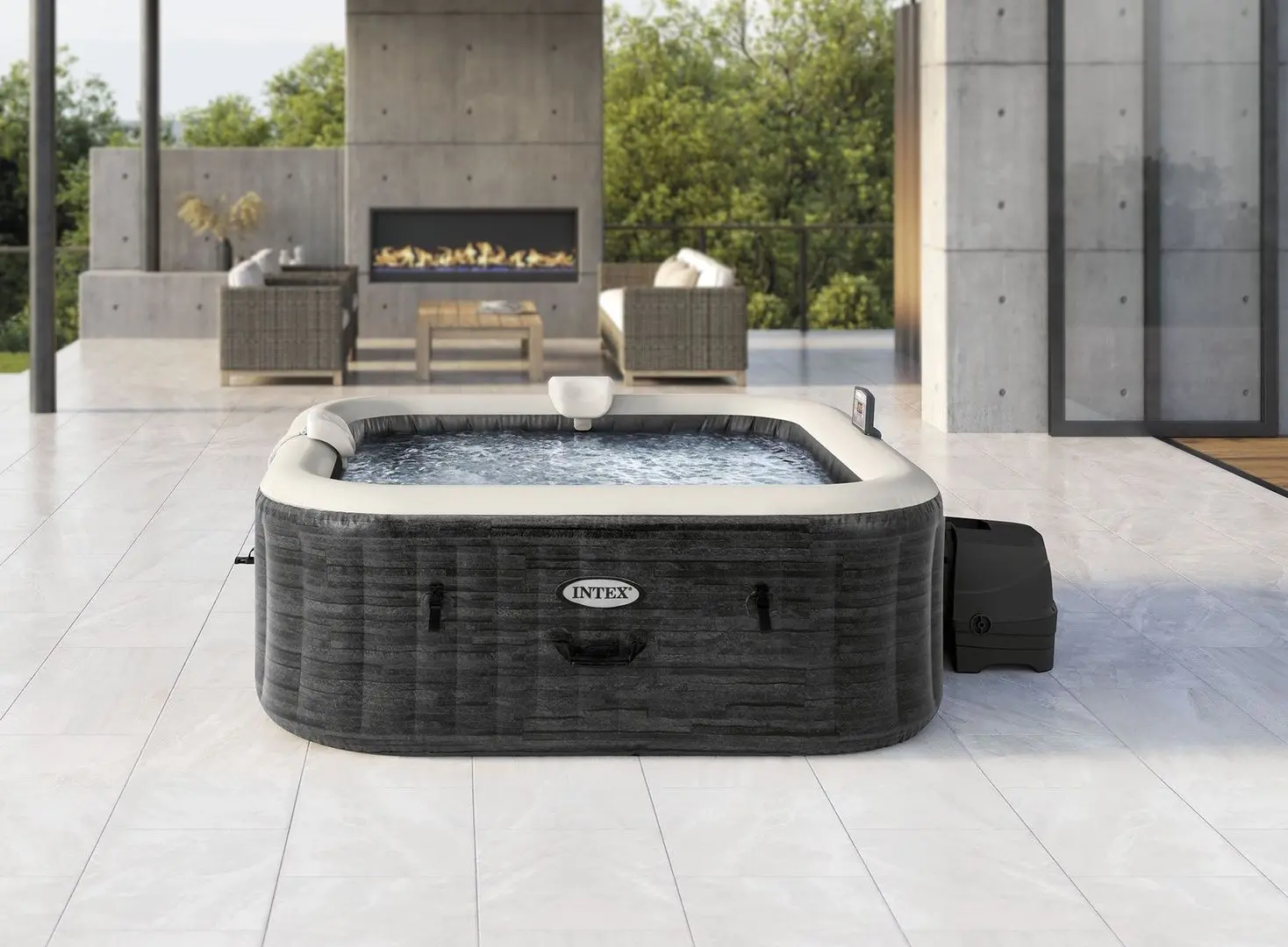 Надувной СПА джакузи Intex Greystone Deluxe 28452 (Grey) - 3