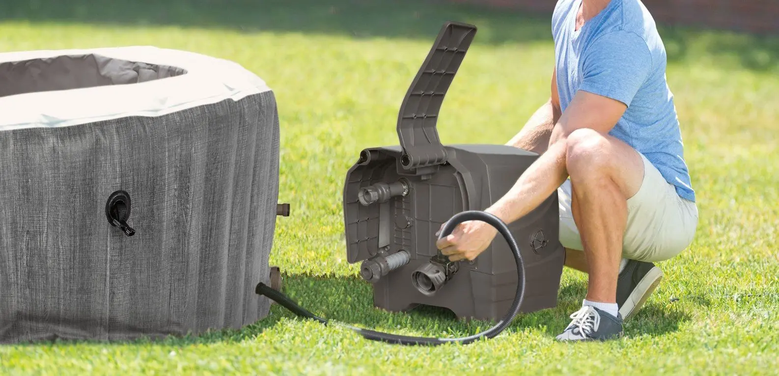 Надувной СПА джакузи Intex Greywood Deluxe 28442 (Grey)