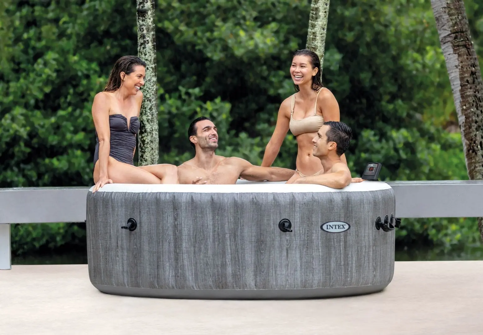 Jacuzzi SPA Intex PureSpa Bubble Therapy GreyWood Deluxe 28440
