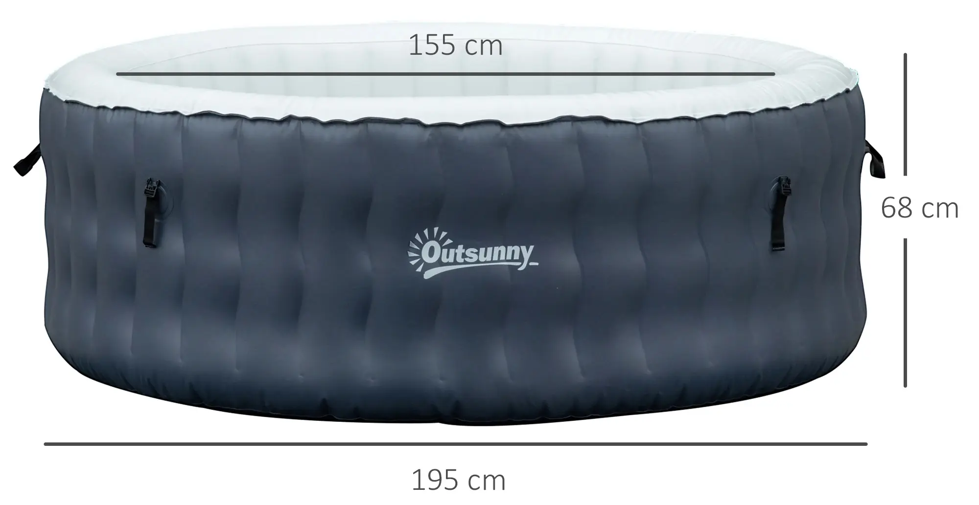 Piscina gonflabila Outsunny 848-046V92NU (Dark Blue) - 2